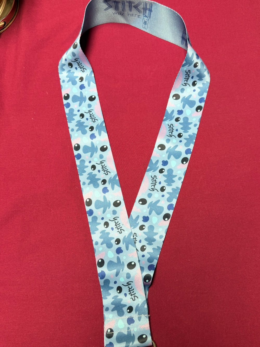 Disney Blue Stitch Revisible Pattern Lanyard